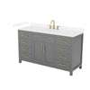 Custom image for Dark Gray with Brushed Gold Trim / Carrara Cultured Marble / No Mirror