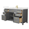 Custom image for Dark Gray with Brushed Gold Trim / Giotto Quartz / No Mirror