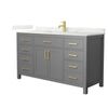Custom image for Dark Gray with Brushed Gold Trim / Giotto Quartz / No Mirror