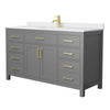 Custom image for Dark Gray with Brushed Gold Trim / White Cultured Marble / No Mirror