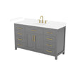 Custom image for Dark Gray with Brushed Gold Trim / White Cultured Marble / No Mirror