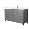 Custom image for Dark Gray with Brushed Gold Trim / White Quartz / No Mirror