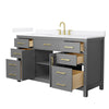 Custom image for Dark Gray with Brushed Gold Trim / White Quartz / No Mirror