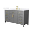 Custom image for Dark Gray with Brushed Gold Trim / White Quartz / No Mirror