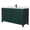 Custom image for Green with Matte Black Trim / White Cultured Marble / No Mirror