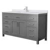 Custom image for Dark Gray with Brushed Nickel Trim / White Cultured Marble / No Mirror