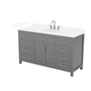 Custom image for Dark Gray with Brushed Nickel Trim / White Cultured Marble / No Mirror