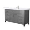 Custom image for Dark Gray with Brushed Nickel Trim / White Quartz / No Mirror