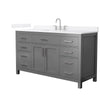 Custom image for Dark Gray with Brushed Nickel Trim / White Quartz / No Mirror
