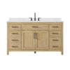 Custom image for Whitewashed Oak with Matte Black Trim / Carrara Cultured Marble / No Mirror