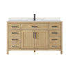 Custom image for Whitewashed Oak with Matte Black Trim / Giotto Quartz / No Mirror