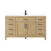 Custom image for Whitewashed Oak with Matte Black Trim / White Cultured Marble / No Mirror