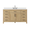 Custom image for Whitewashed Oak with Matte Black Trim / White Cultured Marble / No Mirror