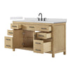 Custom image for Whitewashed Oak with Matte Black Trim / White Cultured Marble / No Mirror