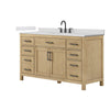 Custom image for Whitewashed Oak with Matte Black Trim / White Cultured Marble / No Mirror