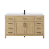 Custom image for Whitewashed Oak with Matte Black Trim / White Quartz / No Mirror