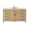 Custom image for Whitewashed Oak with Matte Black Trim / White Quartz / No Mirror