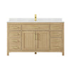 Custom image for Whitewashed Oak with Brushed Gold Trim / Carrara Cultured Marble / No Mirror