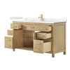 Custom image for Whitewashed Oak with Brushed Gold Trim / Carrara Cultured Marble / No Mirror