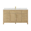Custom image for Whitewashed Oak with Brushed Gold Trim / Giotto Quartz / No Mirror