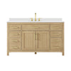 Custom image for Whitewashed Oak with Brushed Gold Trim / White Cultured Marble / No Mirror
