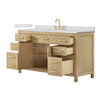 Custom image for Whitewashed Oak with Brushed Gold Trim / White Cultured Marble / No Mirror