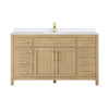 Custom image for Whitewashed Oak with Brushed Gold Trim / White Quartz / No Mirror