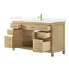 Custom image for Whitewashed Oak with Brushed Gold Trim / White Quartz / No Mirror