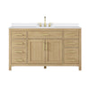 Custom image for Whitewashed Oak with Brushed Gold Trim / White Quartz / No Mirror