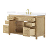 Custom image for Whitewashed Oak with Brushed Gold Trim / White Quartz / No Mirror