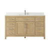Custom image for Whitewashed Oak with Brushed Nickel Trim / White Cultured Marble / No Mirror