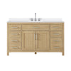 Custom image for Whitewashed Oak with Brushed Nickel Trim / White Quartz / No Mirror