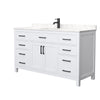 Custom image for White with Matte Black Trim / Carrara Cultured Marble / No Mirror