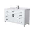 Custom image for White with Matte Black Trim / White Cultured Marble / No Mirror