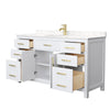 Custom image for White with Brushed Gold Trim / Carrara Cultured Marble / No Mirror