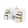 Custom image for White with Brushed Gold Trim / Carrara Cultured Marble / No Mirror