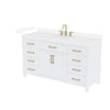 Custom image for White with Brushed Gold Trim / Carrara Cultured Marble / No Mirror