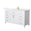 Custom image for White with Brushed Gold Trim / Giotto Quartz / No Mirror