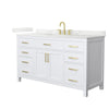 Custom image for White with Brushed Gold Trim / Giotto Quartz / No Mirror