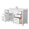 Custom image for White with Brushed Gold Trim / White Cultured Marble / No Mirror