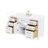 Custom image for White with Brushed Gold Trim / White Cultured Marble / No Mirror