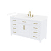 Custom image for White with Brushed Gold Trim / White Cultured Marble / No Mirror