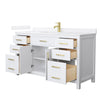 Custom image for White with Brushed Gold Trim / White Quartz / No Mirror