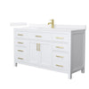 Custom image for White with Brushed Gold Trim / White Quartz / No Mirror