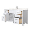 Custom image for White with Brushed Nickel Trim / Carrara Cultured Marble / No Mirror