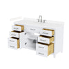Custom image for White with Brushed Nickel Trim / Carrara Cultured Marble / No Mirror