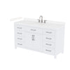 Custom image for White with Brushed Nickel Trim / Carrara Cultured Marble / No Mirror