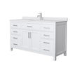 Custom image for White with Brushed Nickel Trim / White Cultured Marble / No Mirror