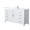 Custom image for White with Brushed Nickel Trim / White Quartz / No Mirror