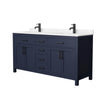 Custom image for Dark Blue with Matte Black Trim / Carrara Cultured Marble / No Mirror